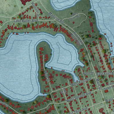 Close-up 1 of the Windermere, Florida map artwork
