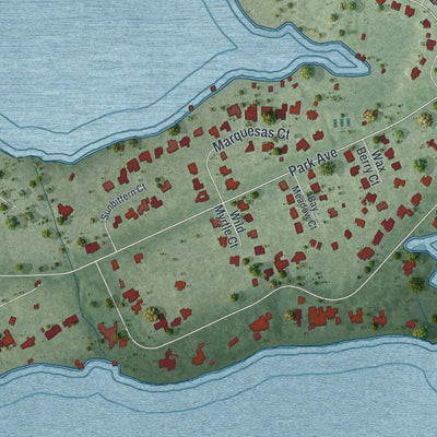 Close-up 2 of the Windermere, Florida map artwork