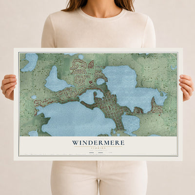Windermere, Florida map print, 12" x 18" Archival Matte Print mockup
