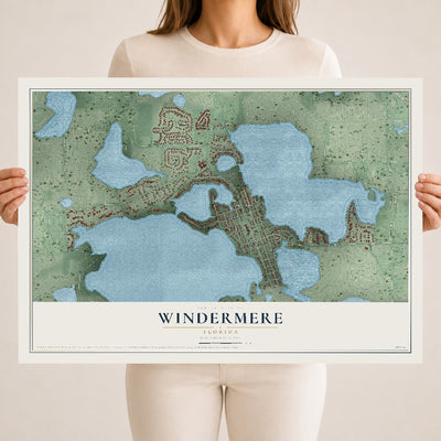 Windermere, Florida map print, 18" x 24" Archival Matte Print mockup