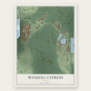 Winding Cypress, Florida map print, the full design