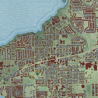 Close-up 1 of the Winter Garden, Florida map artwork