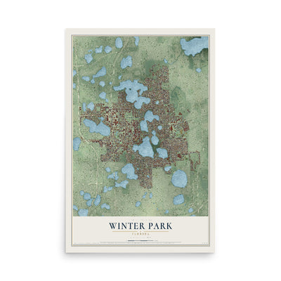 Winter Park, Florida map print, 12" x 18" Archival Matte Print mockup