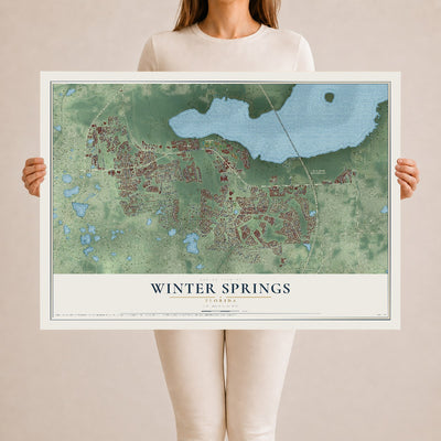 Winter Springs, Florida map print, 24" x 36" Archival Matte Print mockup