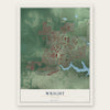 Wright, Florida map print, the full design