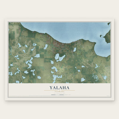 Yalaha, Florida map print, the full design