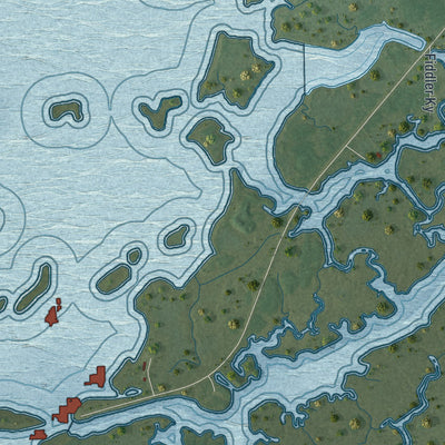 Close-up 2 of the Yankeetown, Florida map artwork