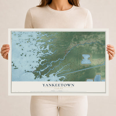 Yankeetown, Florida map print, 12" x 18" Archival Matte Print mockup