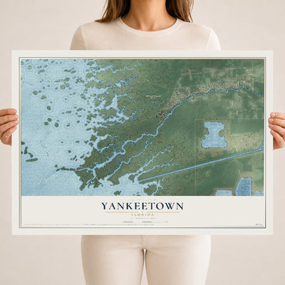 Yankeetown, Florida map print, 18" x 24" Archival Matte Print mockup