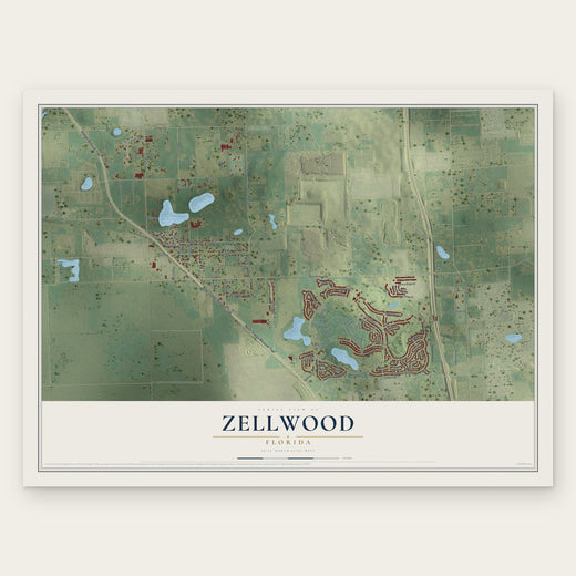 Zellwood, Florida map print, the full design
