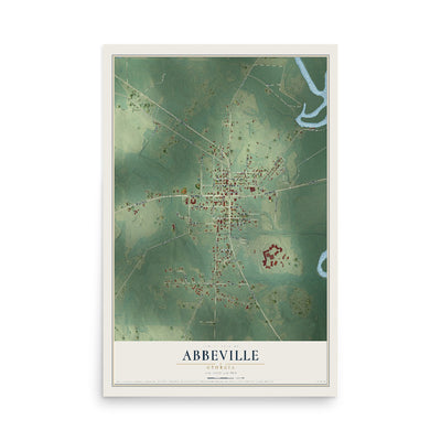Abbeville, Georgia map print, 12" x 18" Archival Matte Print mockup