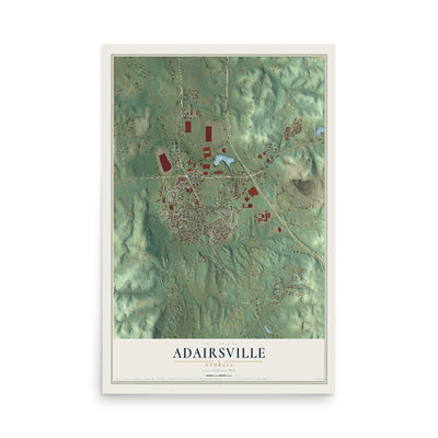 Adairsville, Georgia map print, 12" x 18" Archival Matte Print mockup
