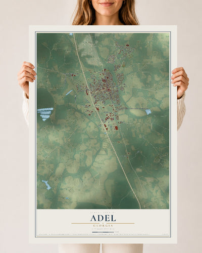 Adel, Georgia map print, 24" x 36" Archival Matte Print mockup