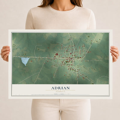 Adrian, Georgia map print, 12" x 18" Archival Matte Print mockup