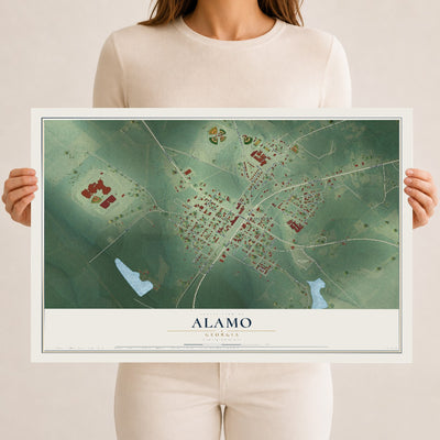 Alamo, Georgia map print, 12" x 18" Archival Matte Print mockup