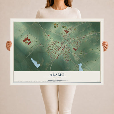 Alamo, Georgia map print, 24" x 36" Archival Matte Print mockup
