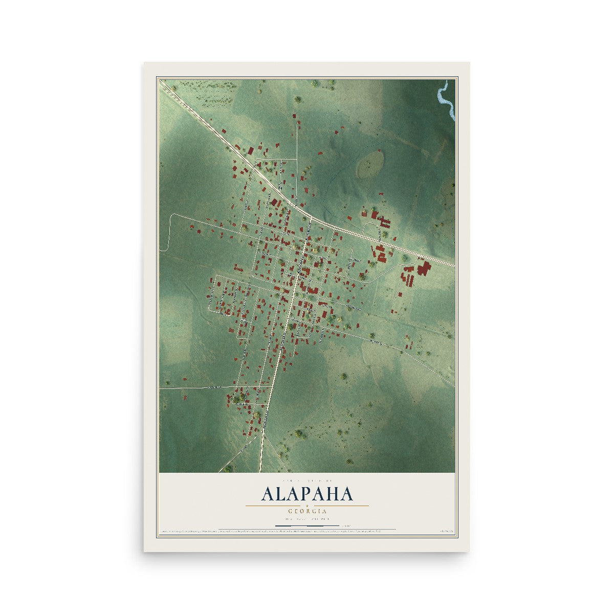 Alapaha, Georgia map print, 12" x 18" Archival Matte Print mockup