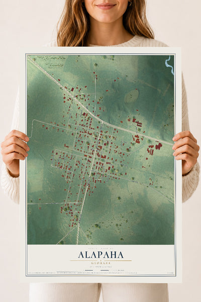 Alapaha, Georgia map print, 18" x 24" Archival Matte Print mockup