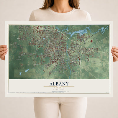 Albany, Georgia map print, 18" x 24" Archival Matte Print mockup