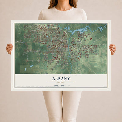Albany, Georgia map print, 24" x 36" Archival Matte Print mockup