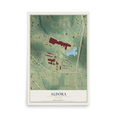 Aldora, Georgia map print, 12" x 18" Archival Matte Print mockup
