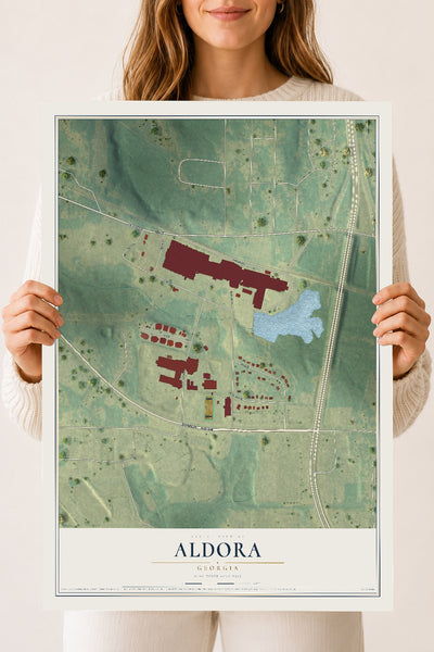 Aldora, Georgia map print, 18" x 24" Archival Matte Print mockup