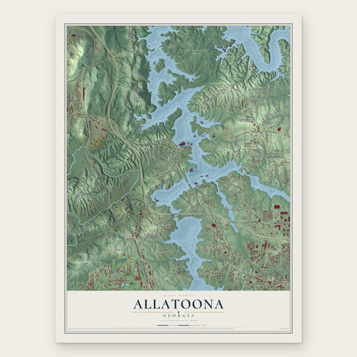 Allatoona, Georgia map print, the full design