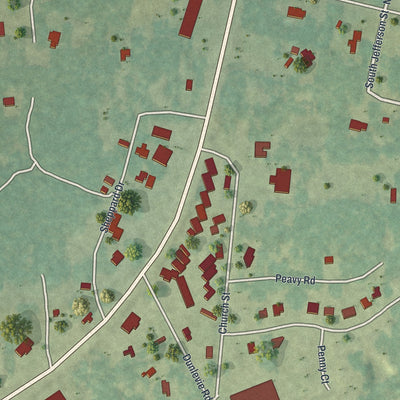 Close-up 2 of the Allenhurst, Georgia map artwork