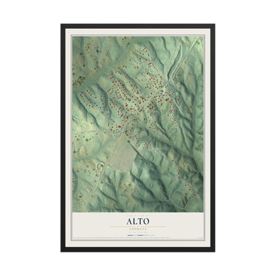 Alto, Georgia map print, 12" x 18" W/ Black Ayous Wood Frame mockup