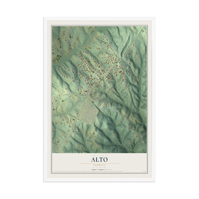 Alto, Georgia map print, 12" x 18" W/ White Ayous Wood Frame mockup