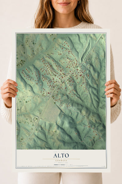Alto, Georgia map print, 18" x 24" Archival Matte Print mockup