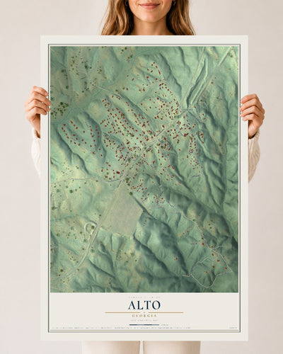 Alto, Georgia map print, 24" x 36" Archival Matte Print mockup