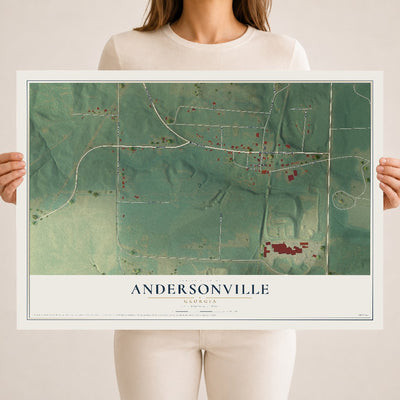 Andersonville, Georgia map print, 18" x 24" Archival Matte Print mockup