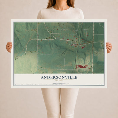 Andersonville, Georgia map print, 24" x 36" Archival Matte Print mockup