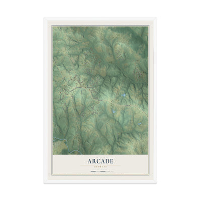 Arcade, Georgia map print, 12" x 18" W/ White Ayous Wood Frame mockup