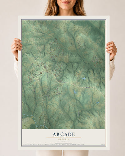 Arcade, Georgia map print, 24" x 36" Archival Matte Print mockup