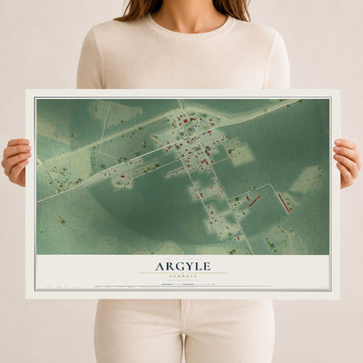 Argyle, Georgia map print, 12" x 18" Archival Matte Print mockup