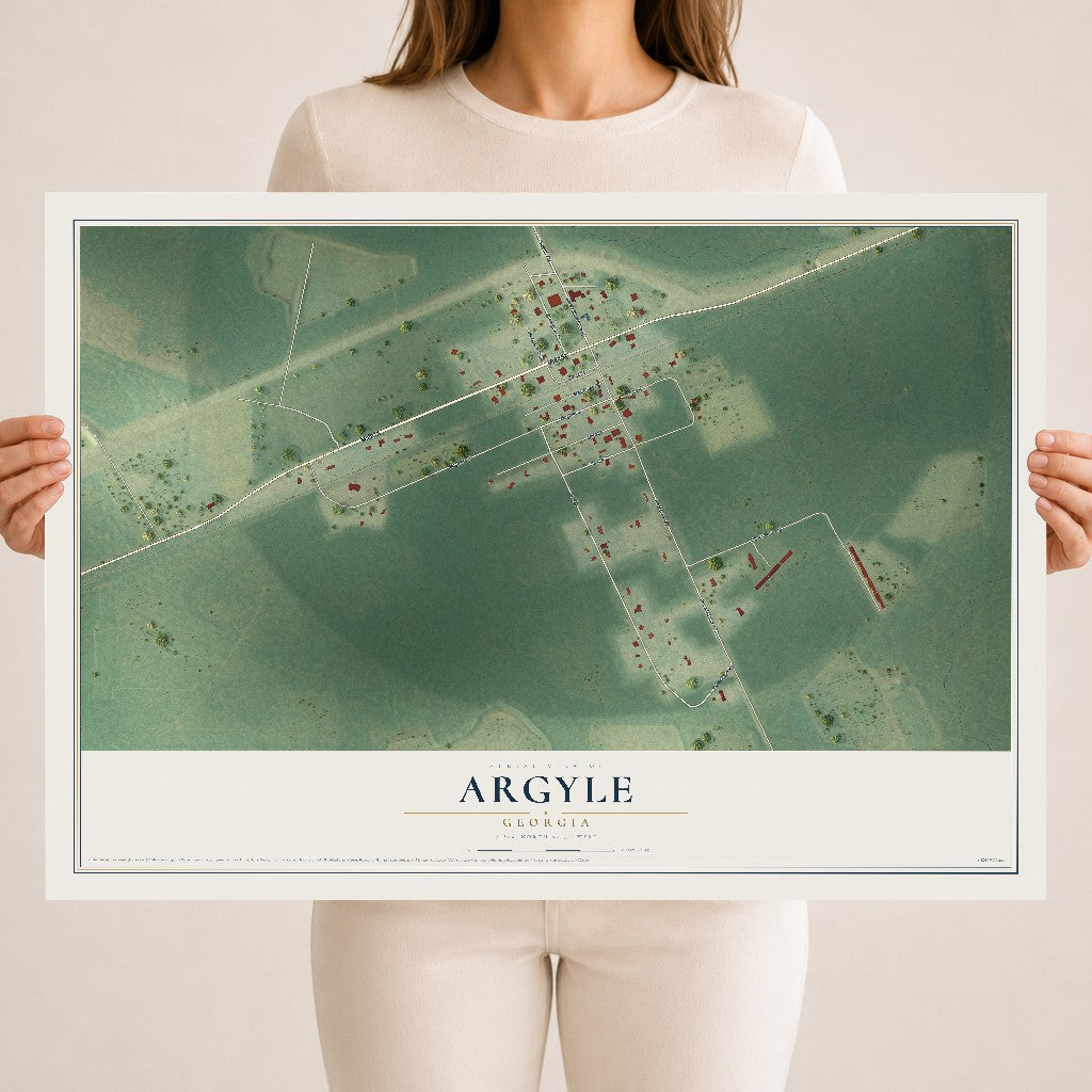 Argyle, Georgia map print, 18" x 24" Archival Matte Print mockup