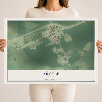 Argyle, Georgia map print, 18" x 24" Archival Matte Print mockup