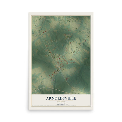 Arnoldsville, Georgia map print, 12" x 18" Archival Matte Print mockup
