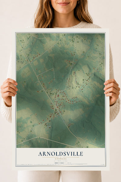 Arnoldsville, Georgia map print, 18" x 24" Archival Matte Print mockup