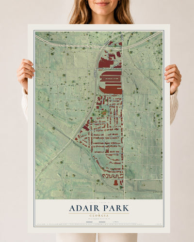 Adair Park, Georgia map print, 24" x 36" Archival Matte Print mockup