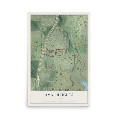 Amal Heights, Georgia map print, 12" x 18" Archival Matte Print mockup