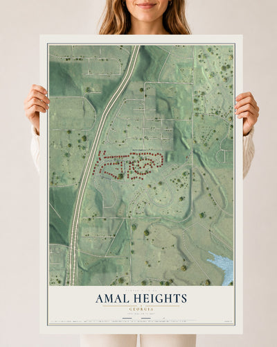 Amal Heights, Georgia map print, 24" x 36" Archival Matte Print mockup