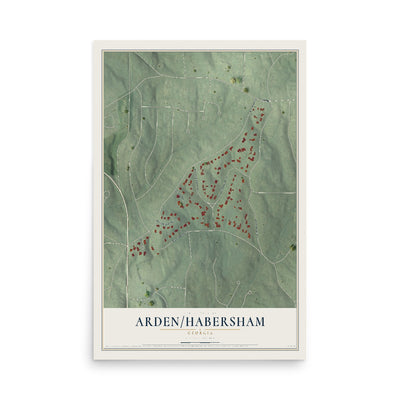 Arden-Habersham, Georgia map print, 12" x 18" Archival Matte Print mockup