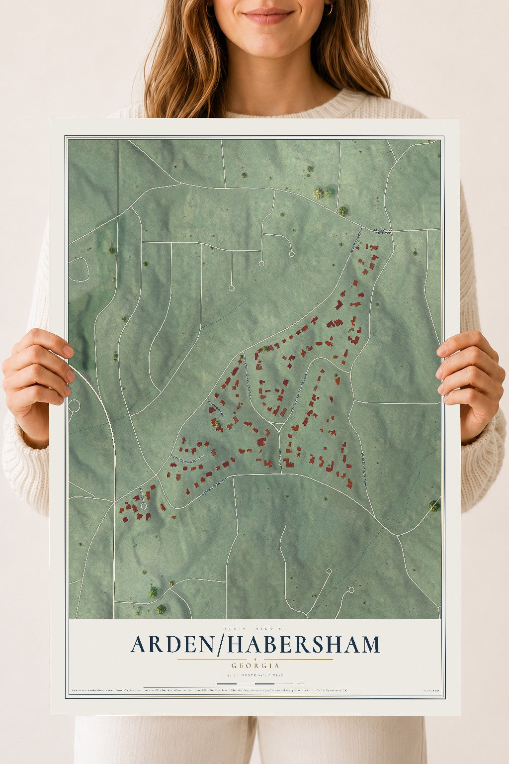 Arden-Habersham, Georgia map print, 18" x 24" Archival Matte Print mockup