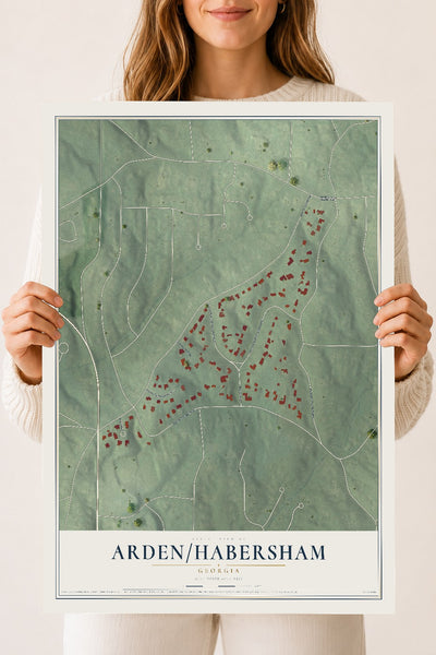 Arden-Habersham, Georgia map print, 18" x 24" Archival Matte Print mockup