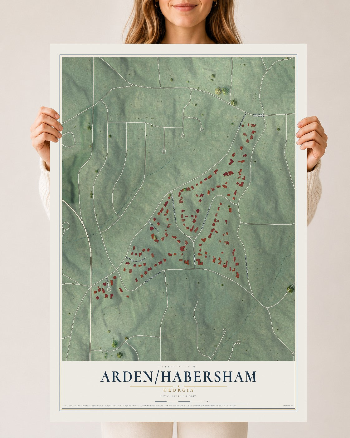 Arden-Habersham, Georgia map print, 24" x 36" Archival Matte Print mockup