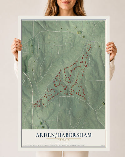 Arden-Habersham, Georgia map print, 24" x 36" Archival Matte Print mockup