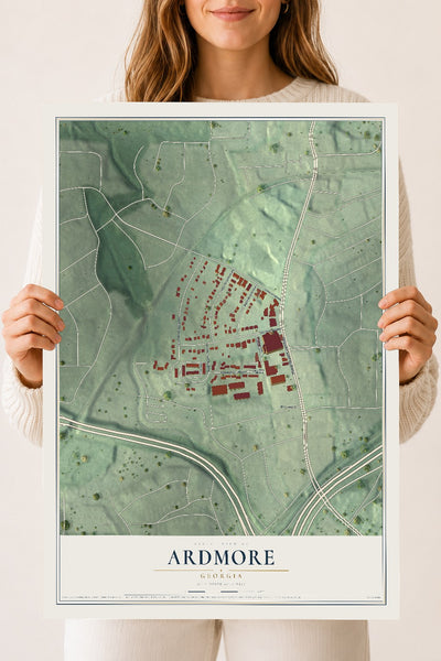 Ardmore, Georgia map print, 18" x 24" Archival Matte Print mockup